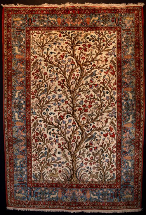 Oriental Qum silk rug